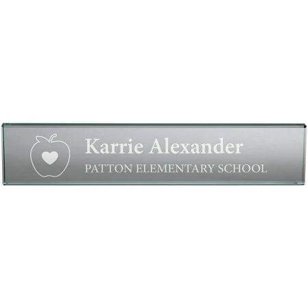 Personalized Teacher Name Plate with Apple