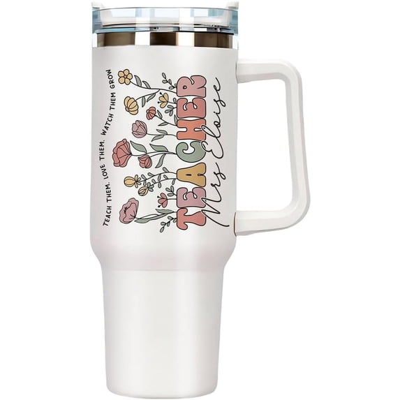 Personalized Teacher Tumbler 20oz with Straw Teacher Appreciation Gift Principal, New Teacher, End of Year School Staff Recognition
