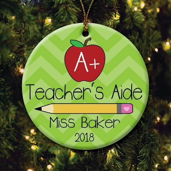 Personalized Teacher's Aide Christmas Ornament
