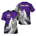 thumbnail image 1 of Personalized Team Name and Name PADEL 3D Shirt for Men Women, Custom Bingo game Shirts for Team (Purple, XL), 1 of 10