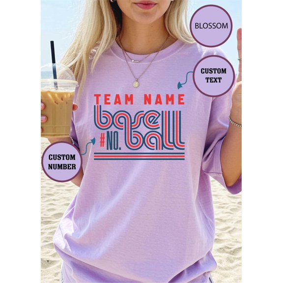 Personalized Team Name and Numbered Baseball TShirt Baseball Mom Shirt High School Basebal