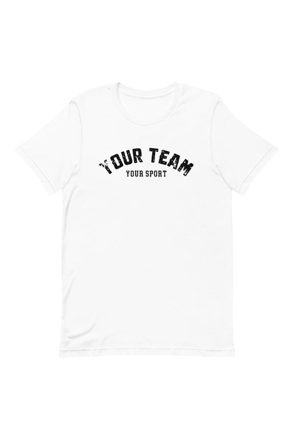Personalized Team T-Shirt, Custom Sports Shirt Athletic Wear (White, M)