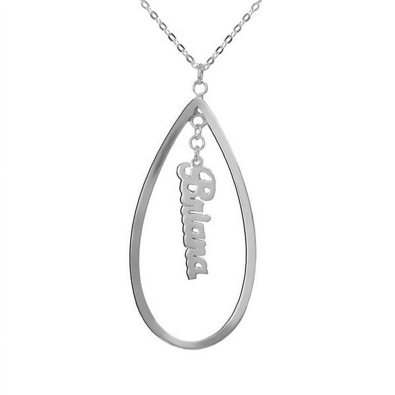Personalized Teardrop Name Pendant in Sterling Silver or 14K Gold-Plated Sterling Silver