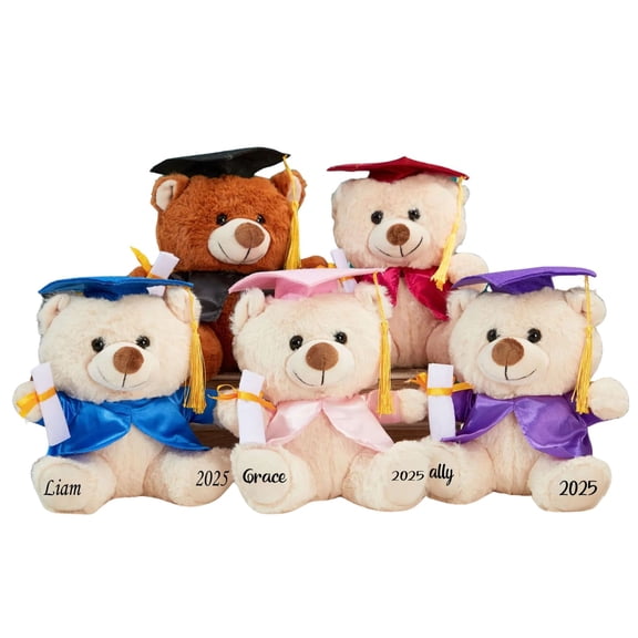 Personalized Teddy Bear 2025 Graduation Gifts, Graduation Bears Class of 2025 Gifts for Her, for Him, Custom Name/Date/School Cute Plush Stuffed Animal Decorations Gift for College, High School