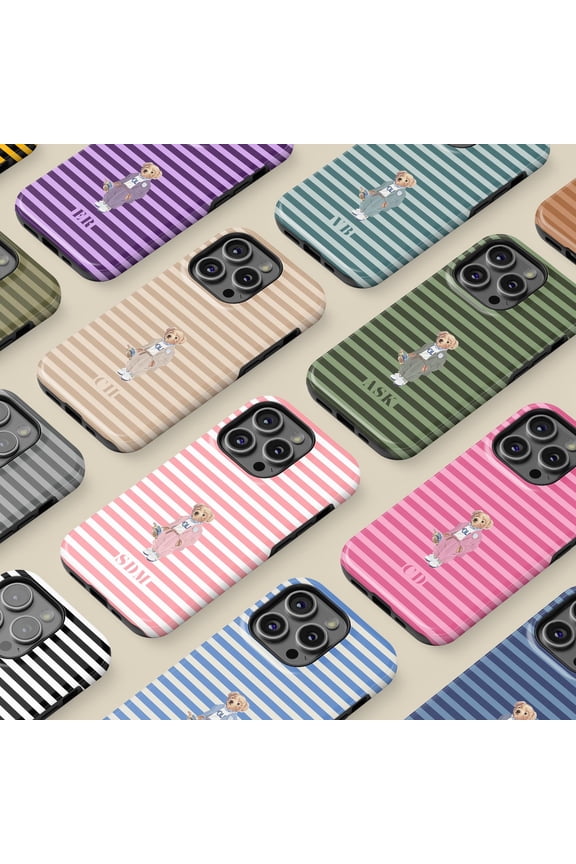 Personalized Teddy Bear Case for iPhone Samsung Custom Name
