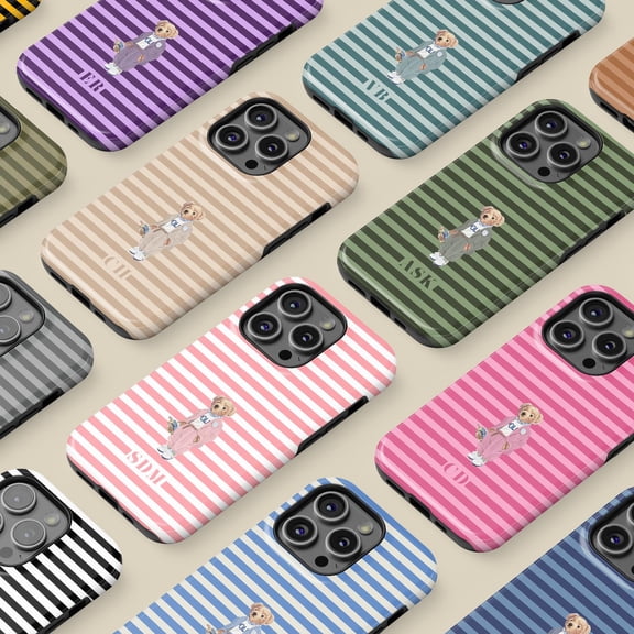 Personalized Teddy Bear Case for iPhone Samsung Custom Name