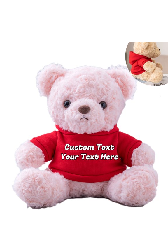Personalized Teddy Bear as Customized Gifts for Women Men with Text as Gifts for Valentines Day Christmas (8 IN-Text)