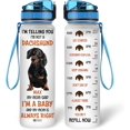 thumbnail image 1 of Personalized I'm Telling You I'm Not A Dachshund 32Oz Liter Motivational Water Bottle, Customized Name With Time Marker, Gifts For Dachshund From Women Dog Lovers Dachshund Lover On Birthday, 1 of 5