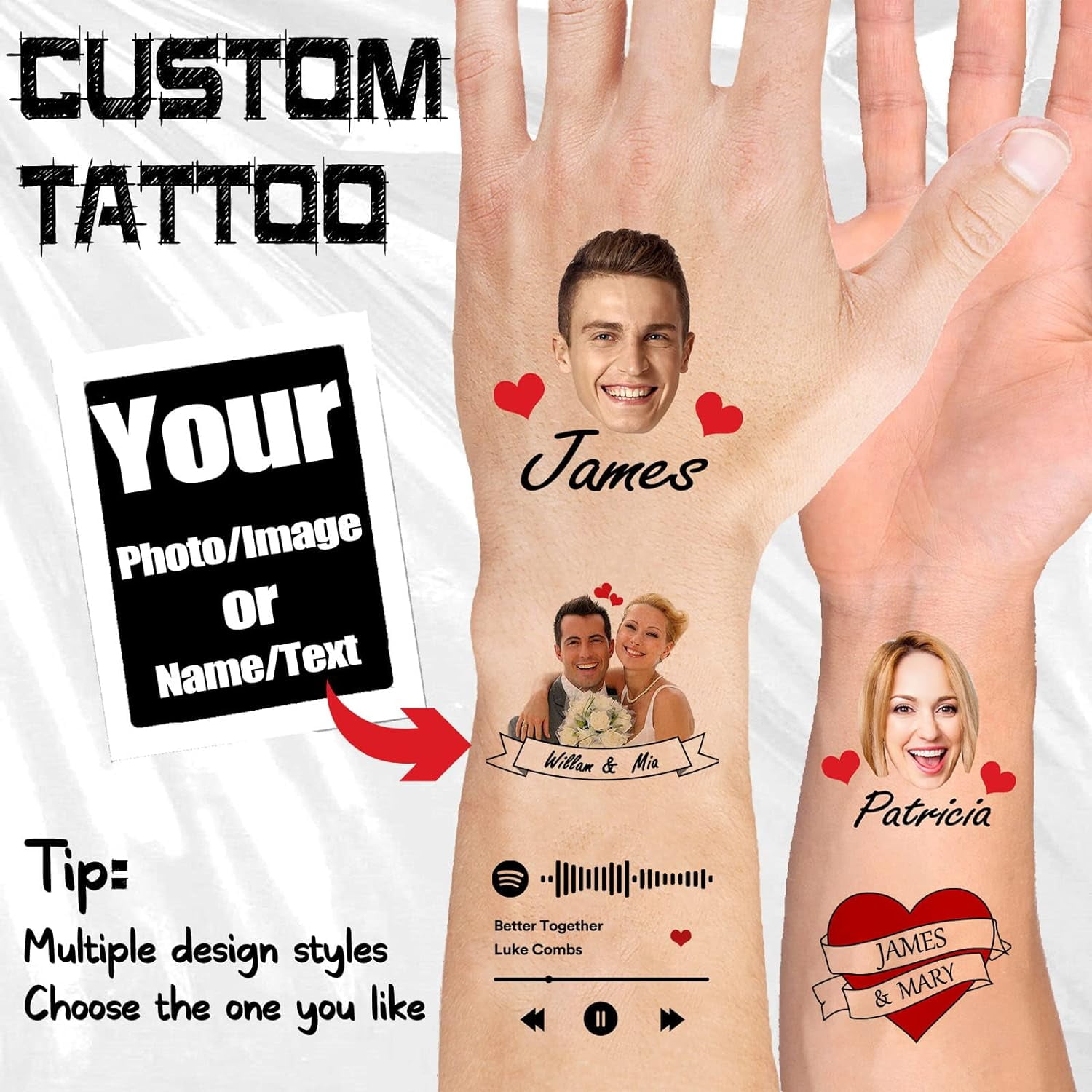 Personalized Temporary Tattoos With Name Basketball Custom Fake Face Tattoo