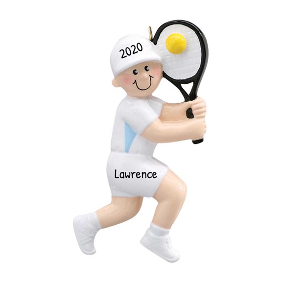 Personalized Tennis Ornament 2024 - Male Tennis Player Ornaments for Decorations on Christmas Tree