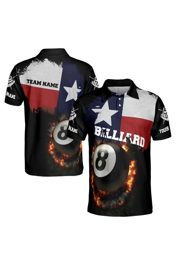 Personalized Texas Player Love Billard Men's Polo Shirt S-5XL