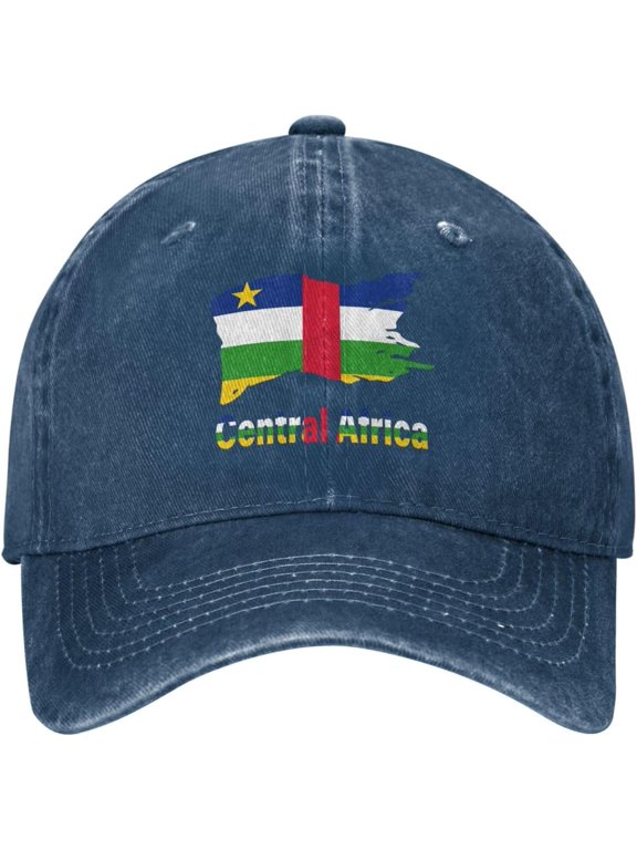 Personalized Text Central Africa Ponytail Hats Washed Denim Baseball Cap Adjustable Caps