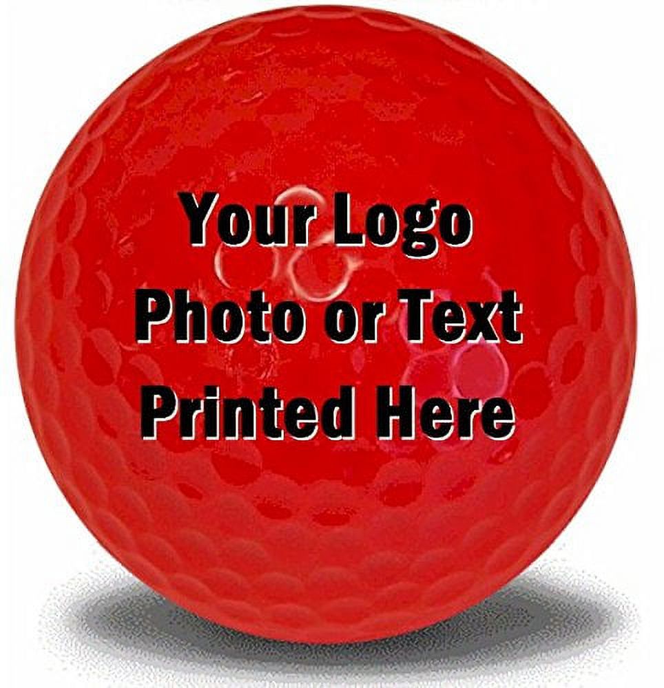 Personalized Text Golf Balls, Red, 12 Pack