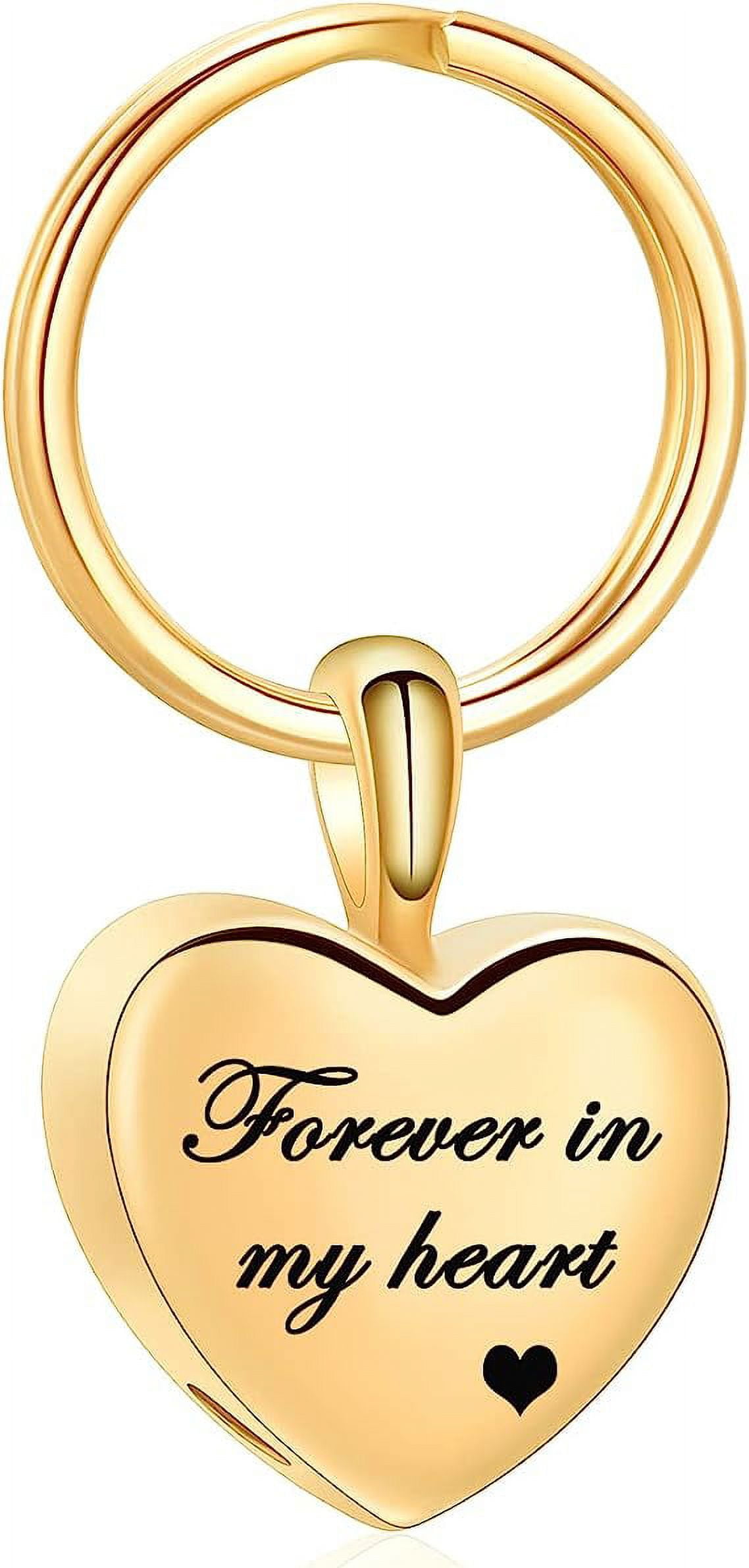 Personalized Text Urn Keychain for Ashes Heart Ashes Keychain Stainless