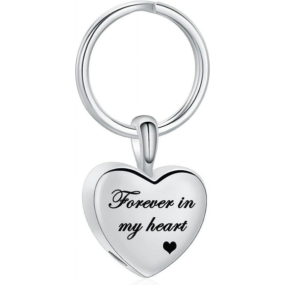 Personalized Text Urn Keychain for Ashes Heart Ashes Keychain Stainless Steel Cremation Keychain Ash Holder