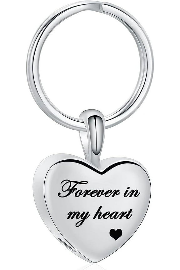 Personalized Text Urn Keychain for Ashes Heart Ashes Keychain Stainless Steel Cremation Keychain Ash Holder