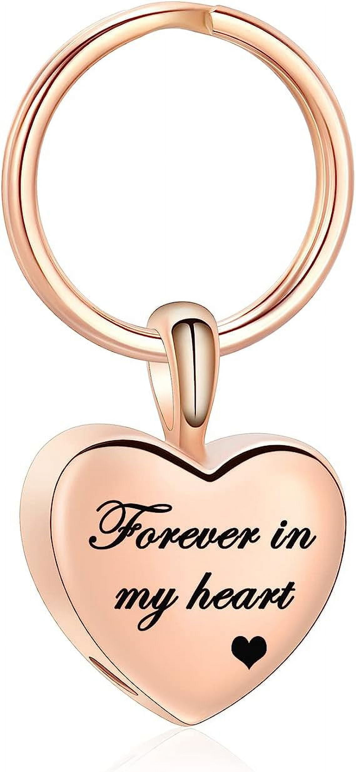 Personalized Text Urn Keychain for Ashes Heart Ashes Keychain Stainless
