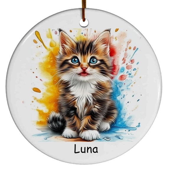 Personalized Thai Cat Christmas Ornament, Customized Ornament with Cat Name, Christmas Ornament, Gift for Mother's day, Father's day, Christmas, Birthday, Gift for Cat Lover
