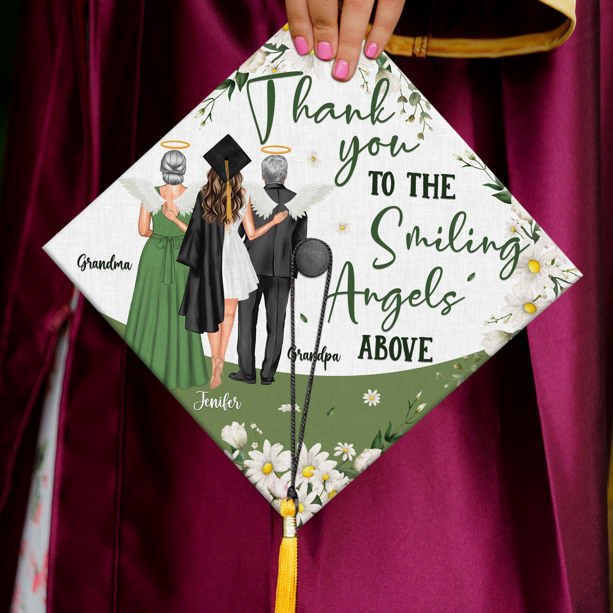 Personalized Thank You Parents Graduation Cap Topper, Graduation Cap ...