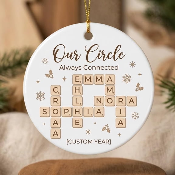 Personalized The Girls Best Friends Ceramic Ornament Flat 2D Printed Round Friendship Keepsake Gift
