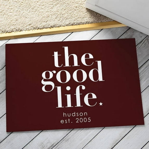 Personalized The Good Life Doormat Available In Multiple Colors