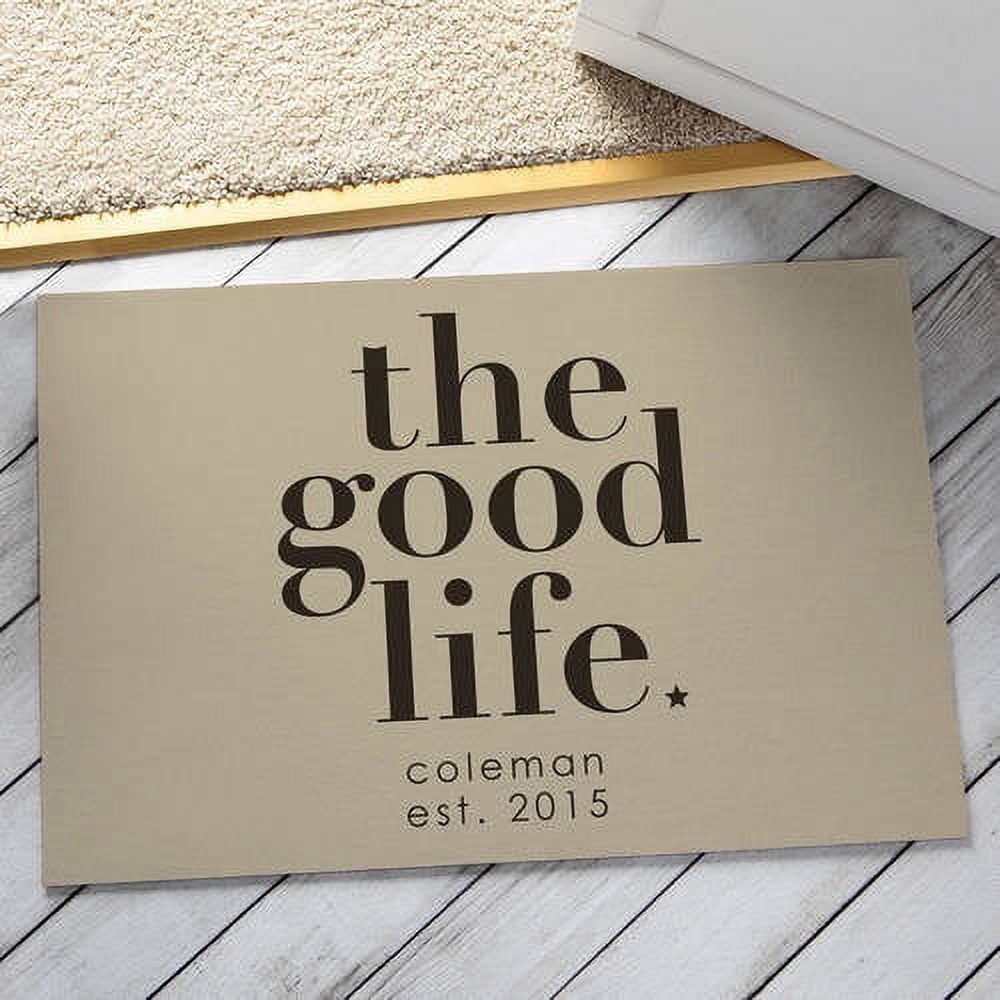 Personalized The Good Life Doormat Available In Multiple Colors