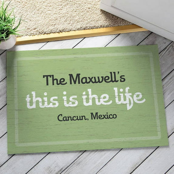 Personalized This Is The Life Doormat Available In Multiple Colors