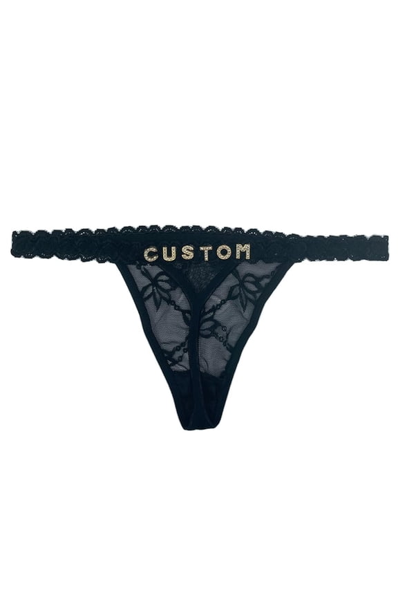 Personalized Thong With Hand Sewn Names On It Custom Name Underwear Sets For Women & Couples