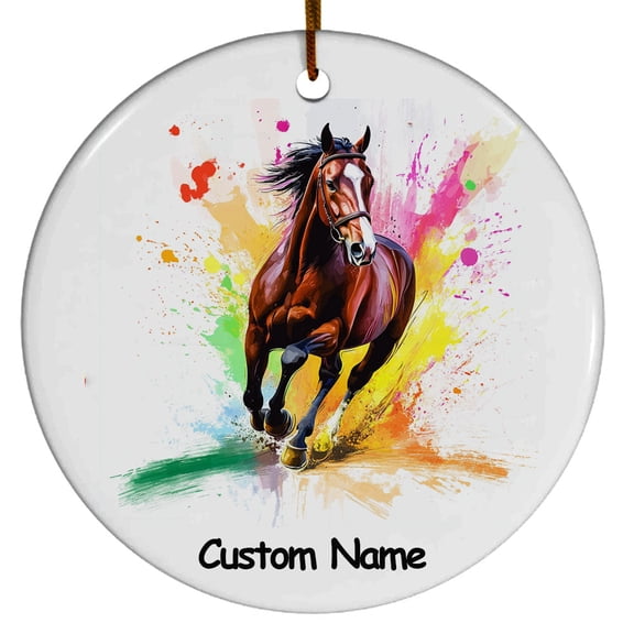 Personalized Thoroughbred Horse Ornament, Custom Ornament for Animal Lover, Ideal Gift for Men, Women, Best Friend, Gift for Christmas, Birthday, Father's Day, Mother's day