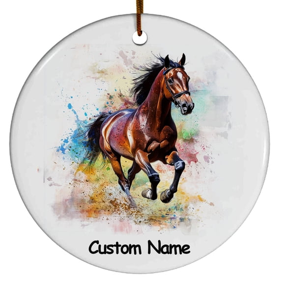 Personalized Thoroughbred Horse Ornament, Custom Ornament for Animal Lover, Ideal Gift for Men, Women, Best Friend, Gift for Christmas, Birthday, Father's Day, Mother's day