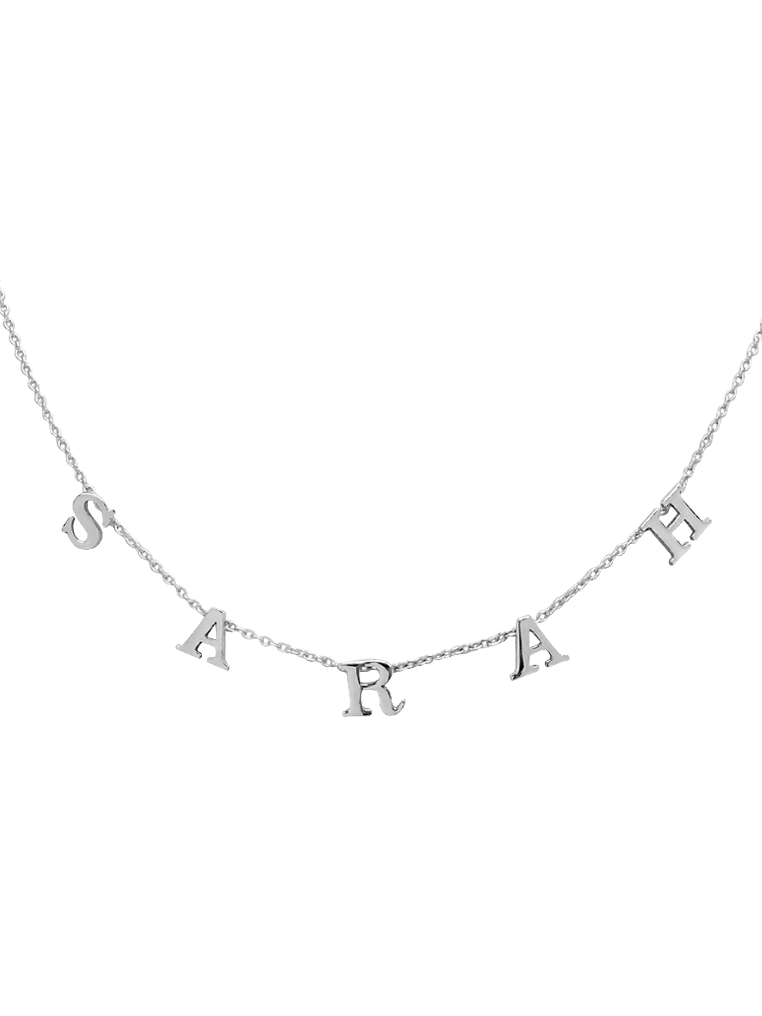 Personalized Three To Nine Block Initials Necklace