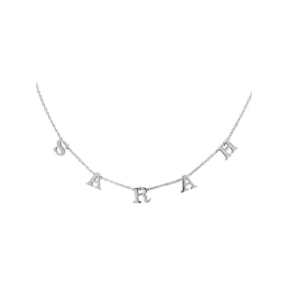 Personalized Three To Nine Block Initials Necklace