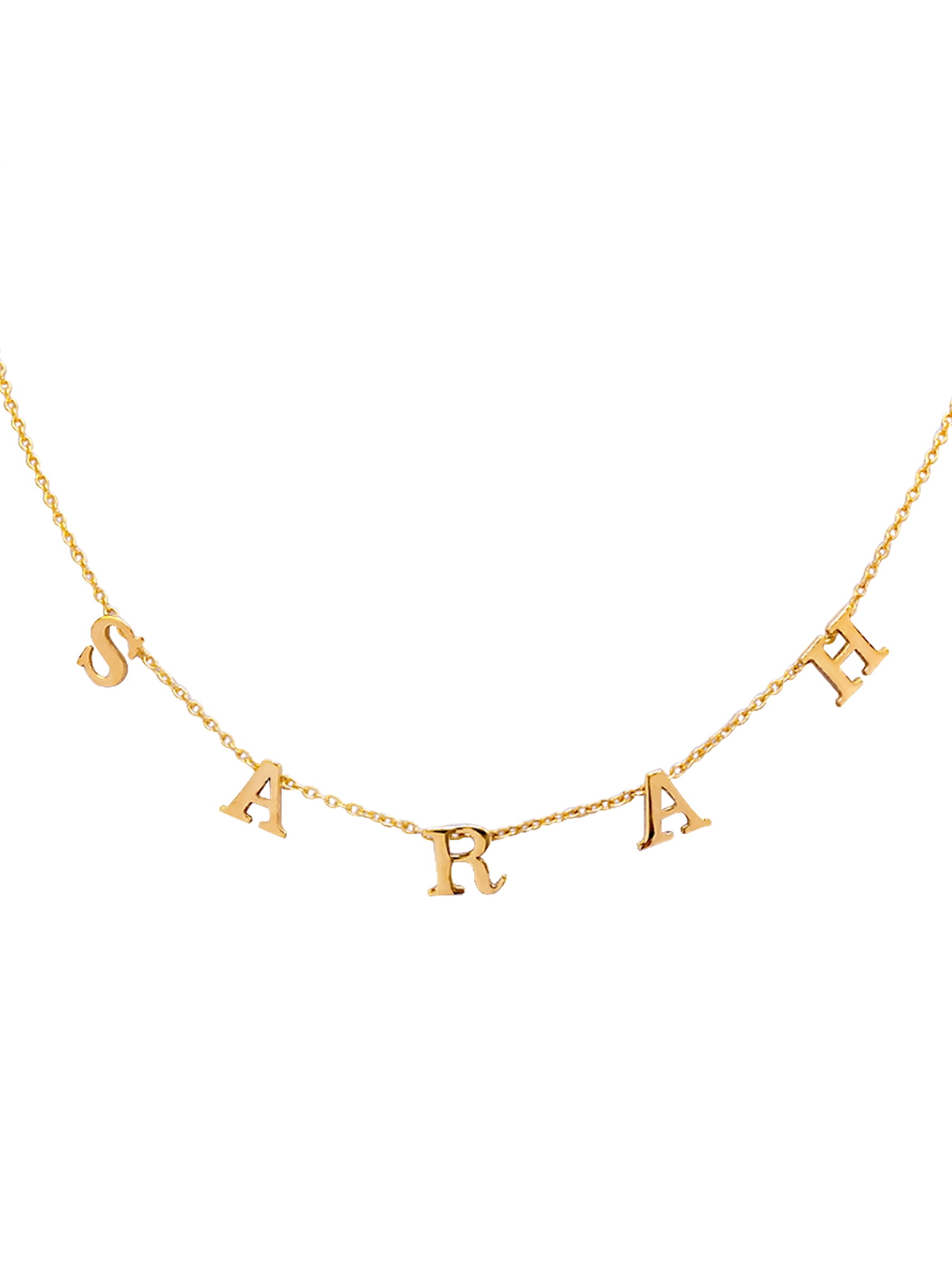 Personalized Three To Nine Block Initials Necklace