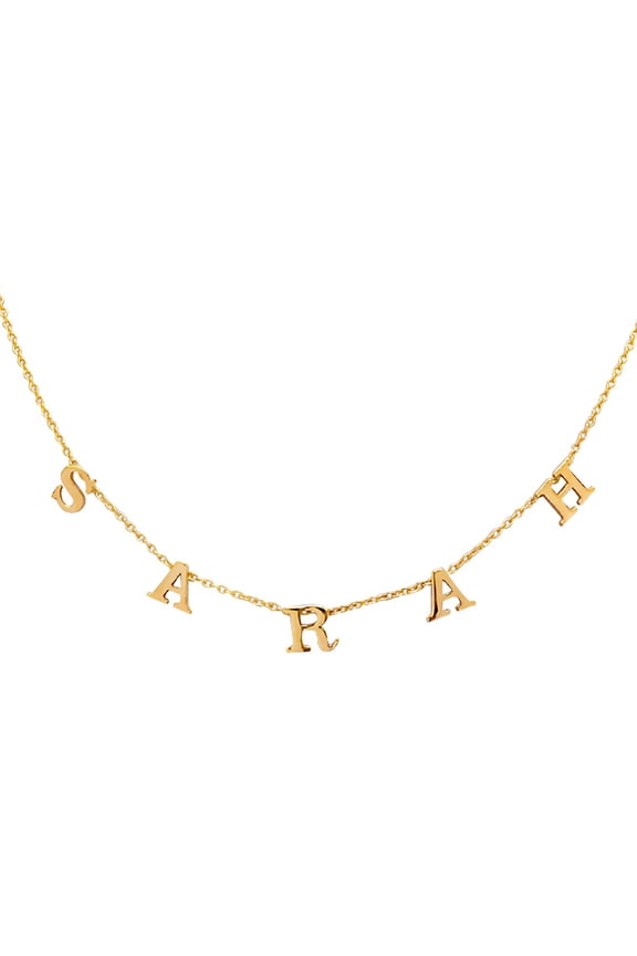 Personalized Three To Nine Block Initials Necklace