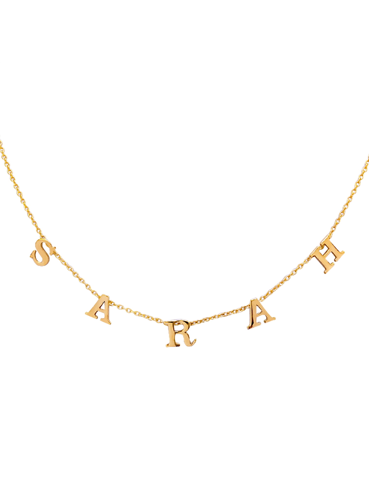 Personalized Three To Nine Block Initials Necklace