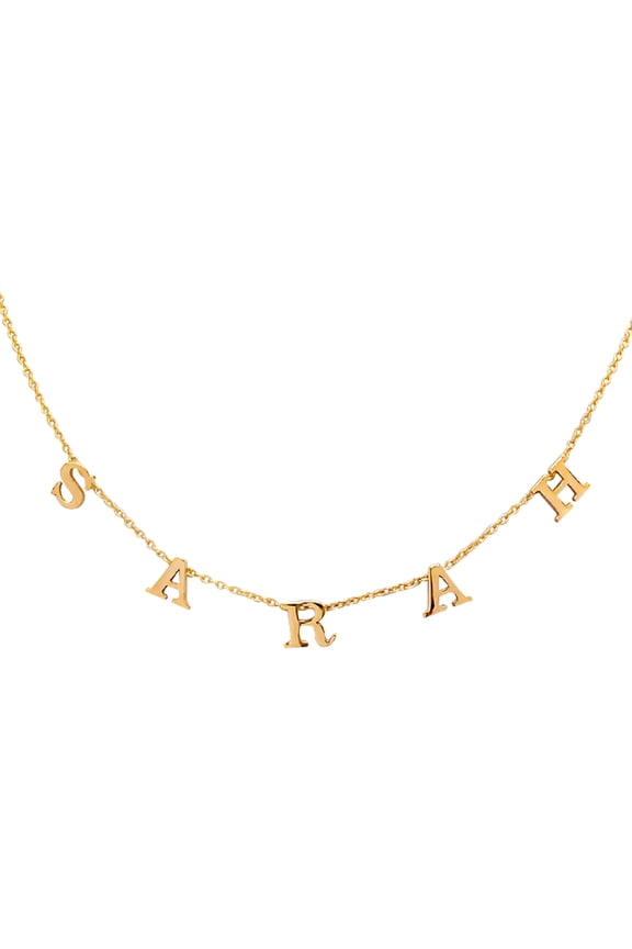 Personalized Three To Nine Block Initials Necklace