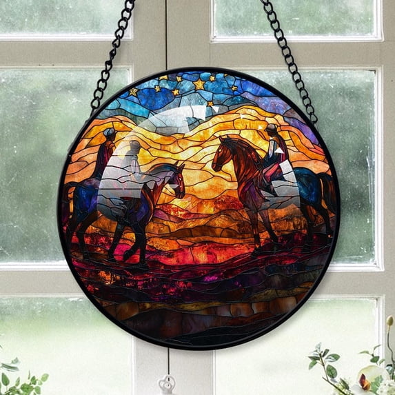 Personalized Three Wise Men Suncatcher Stained Glass Suncatchers, Three Wise Men Ornament for Sun Catcher Indoor Window, Three Wise Men Painted Glass Panel Décor OtPX2P