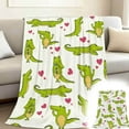 thumbnail image 1 of Personalized Throw Blanket - Alligators Blanket Super Softy Warm Crocodiled Throw Blanket Cozy Fluffy Cartoon Alligators Animal Lightweight Flannel Gifts Blankets for Kids Adults 80"X60", 1 of 5