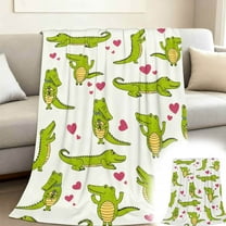 Personalized Throw Blanket - Alligators Blanket Super Softy Warm Crocodiled Throw Blanket Cozy Fluffy Cartoon Alligators Animal Lightweight Flannel Gifts Blankets for Kids Adults 40"X30"