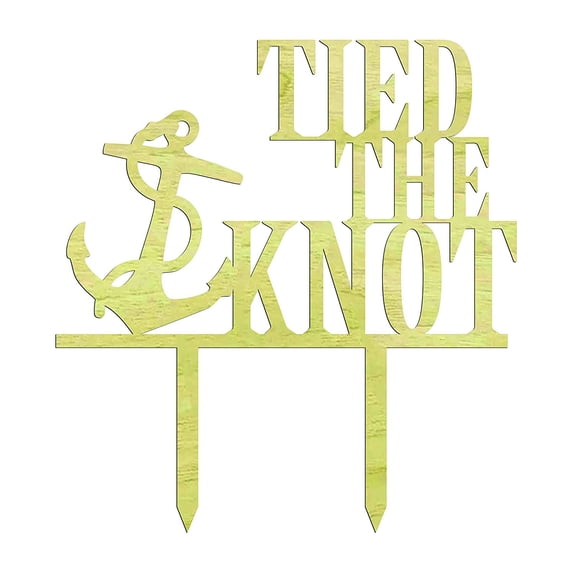 Personalized "Tied the Knot" Beautiful Wedding Anchor Cake Topper Rustic Wooden Cake Topper 7"-8" Inches.