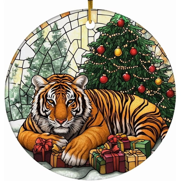 Personalized Tiger Tree Ornaments, Tiger Xmas Gifts Ideas, Tiger Christmas Dcor, Tiger Xmas Decorations xetYUn