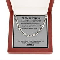 Personalized To My Boyfriend, Cuban Chain, Valentine Gift For Boyfriend, Boyfriend Gift From Girlfriend, Valentine Day Gift, Anniversary Gift For Him