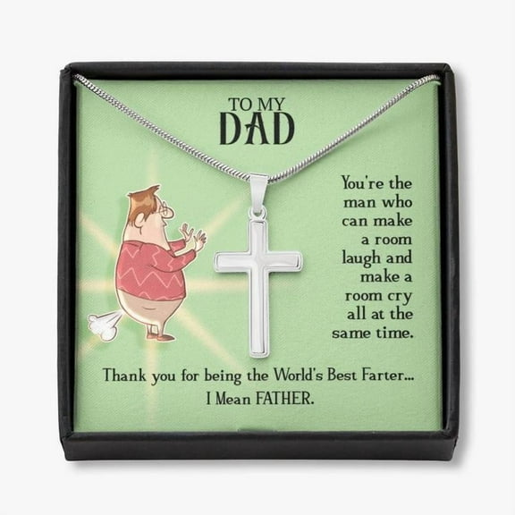 Personalized To My Daddy Necklace, Gift Father's Day, Gift For Dad, Cross Necklace Chain, Mens Cross Necklace