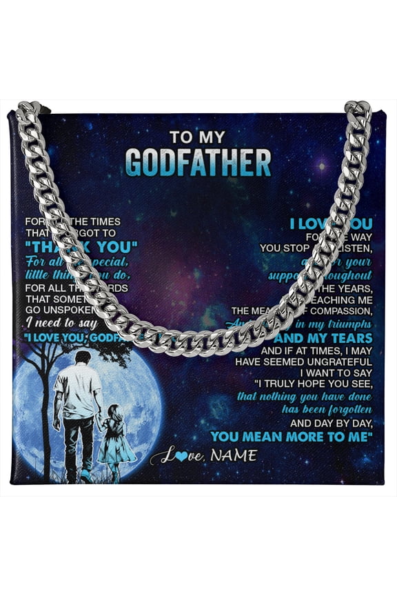 Personalized To My Godfather Necklace From Niece Thank You Day By Day Godfather Birthday Gifts Fathers Day Christmas Customized Gift Box Message Card