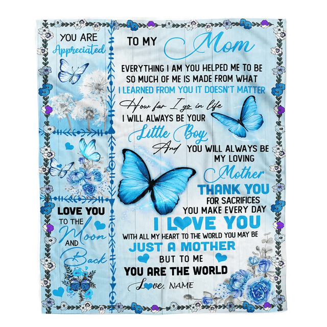 Personalized To My Mom Blanket From Son I Love You With All My Heart ...