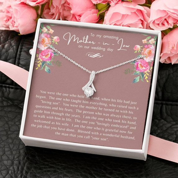 Personalized To My Mother In Law On Our Wedding Day Necklace, Mother-In-Law Gift, Mother In Law Gift Wedding Day, Wedding Day Gift For Mother In Law