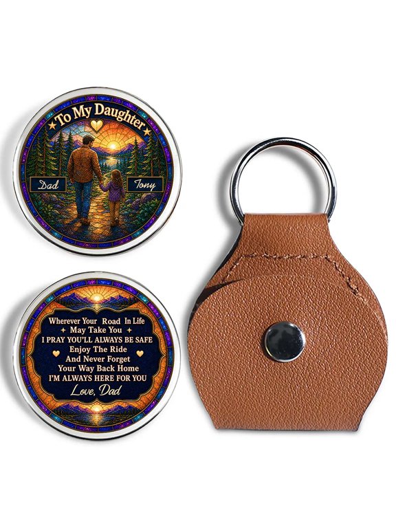 Personalized To My Son/Daughter Pocket Hug Coin Keychain from Dad Mom