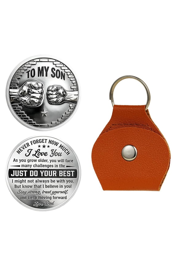 Personalized To My Son Pocket Hug Coin from Dad,Inspirational Graduation Gift (For Son,Encouragement Keepsake Gift For Boys