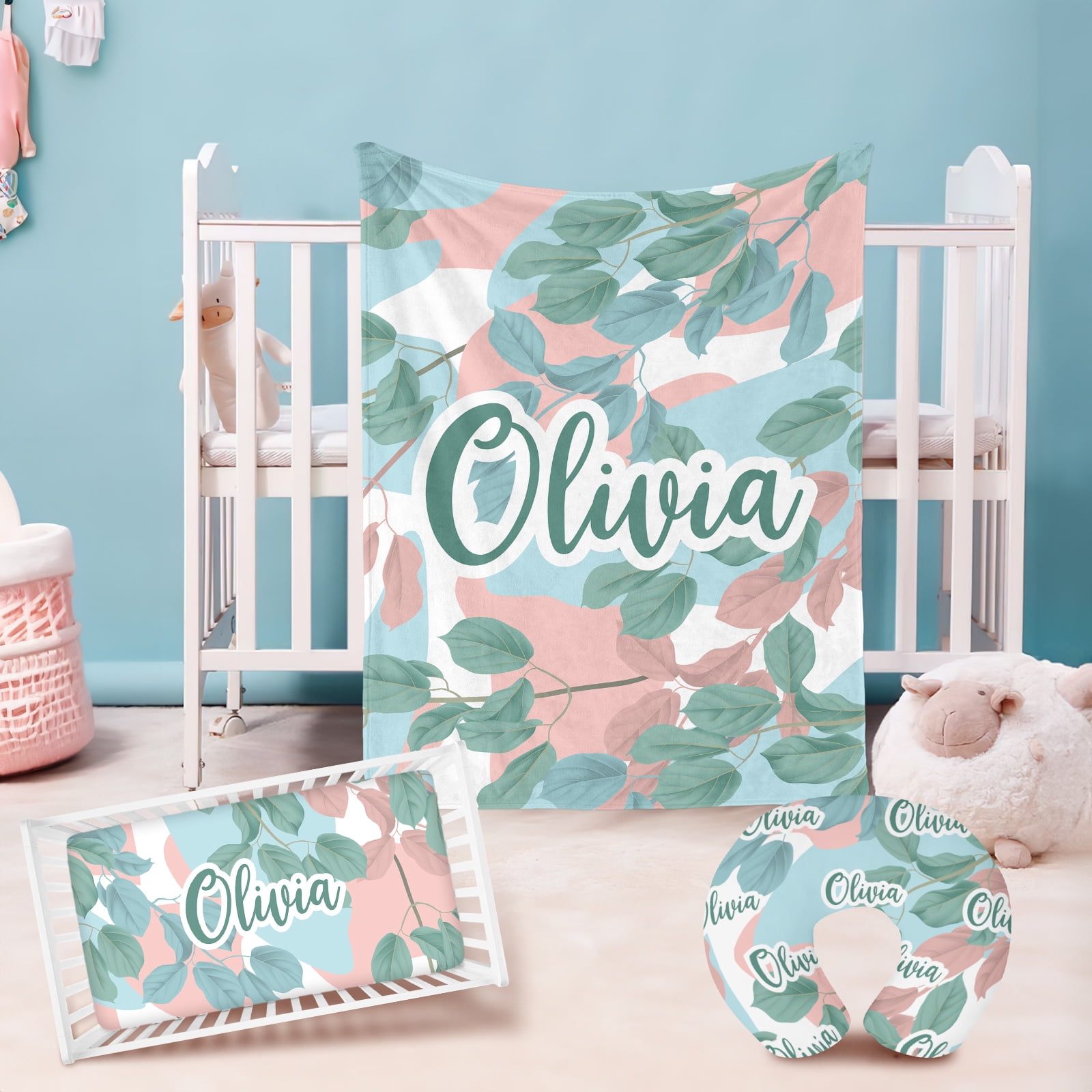 Personalized Toddler Crib Bedding Set - Custom Name Design, 3-Piece