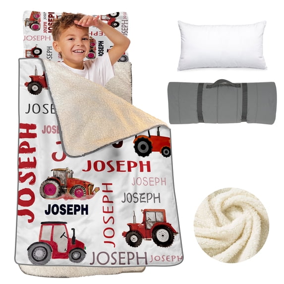 Personalized Toddler Nap Mat with Blanket, Custom Name Sleeping Bag for Preschool and Daycare